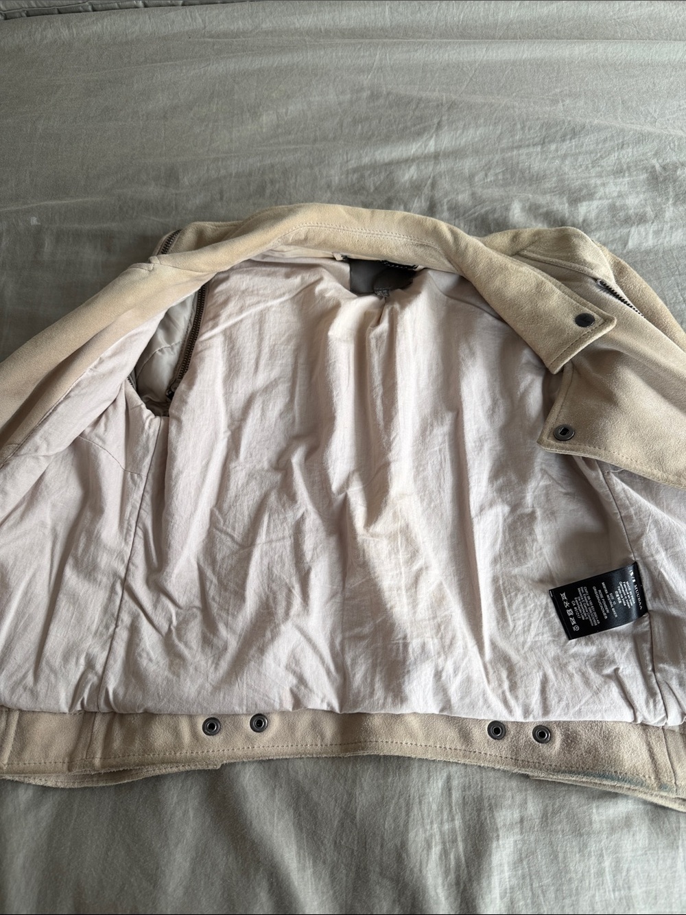 Muubaa Beige Suede Moto Jacket - Picture 4 of 4